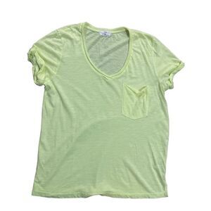 Anthropologie t.la bright neon green yellow modal cotton blend t shirt size smal